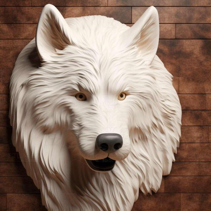 Nature and animals (st Samoyed dog 1, NATURE_4901) 3D models for cnc
